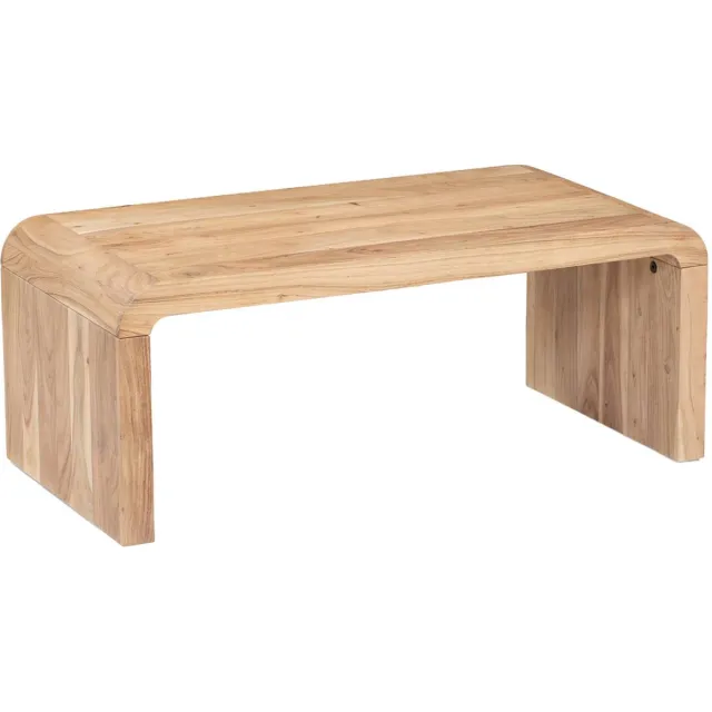 sweeek Rechthoekige salontafel van massief acaciahout l 100 x b 50 x h 40cm - dana Naturel