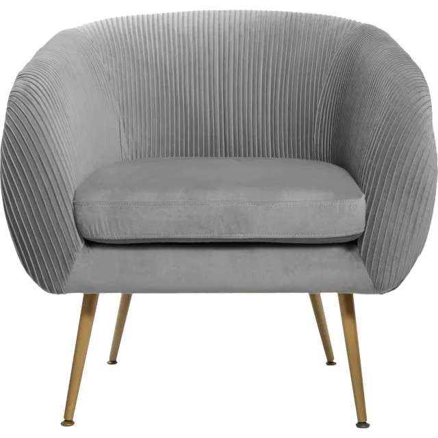 Atmosphera Créateur d'intérieur® Fauteuil - Armleuning - Velours - Grijs