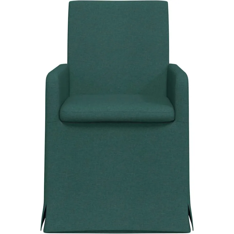 vidaXL Eettafelstoelen 2 st Stof Donkergroen 57 x 68 x 94 cm groen, foto 4