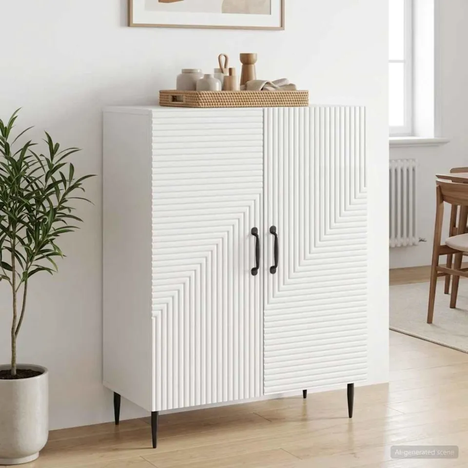 vidaXL Dressoir Hoogglans Wit 66 x 34,5 x 89,5 cm Bewerkt hout, foto 4