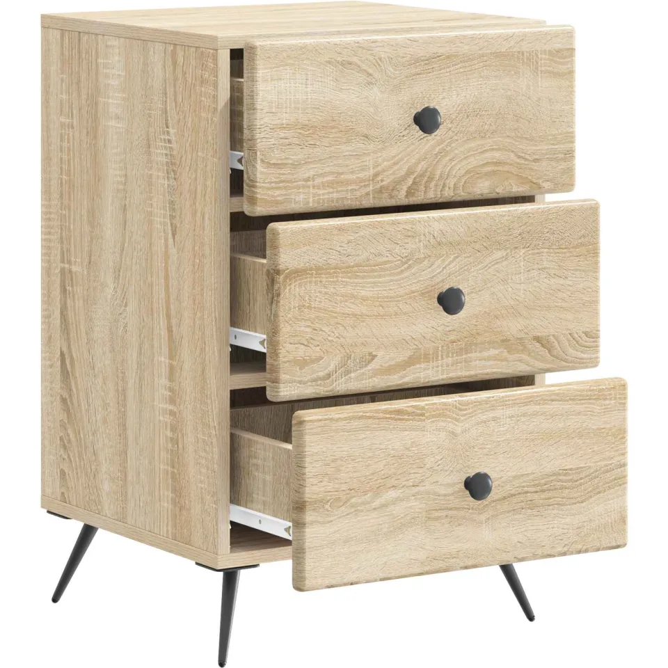vidaXL Nachtkastje Sonoma Eiken 43 x 41 x 66,5 cm Bewerkt hout, foto 3