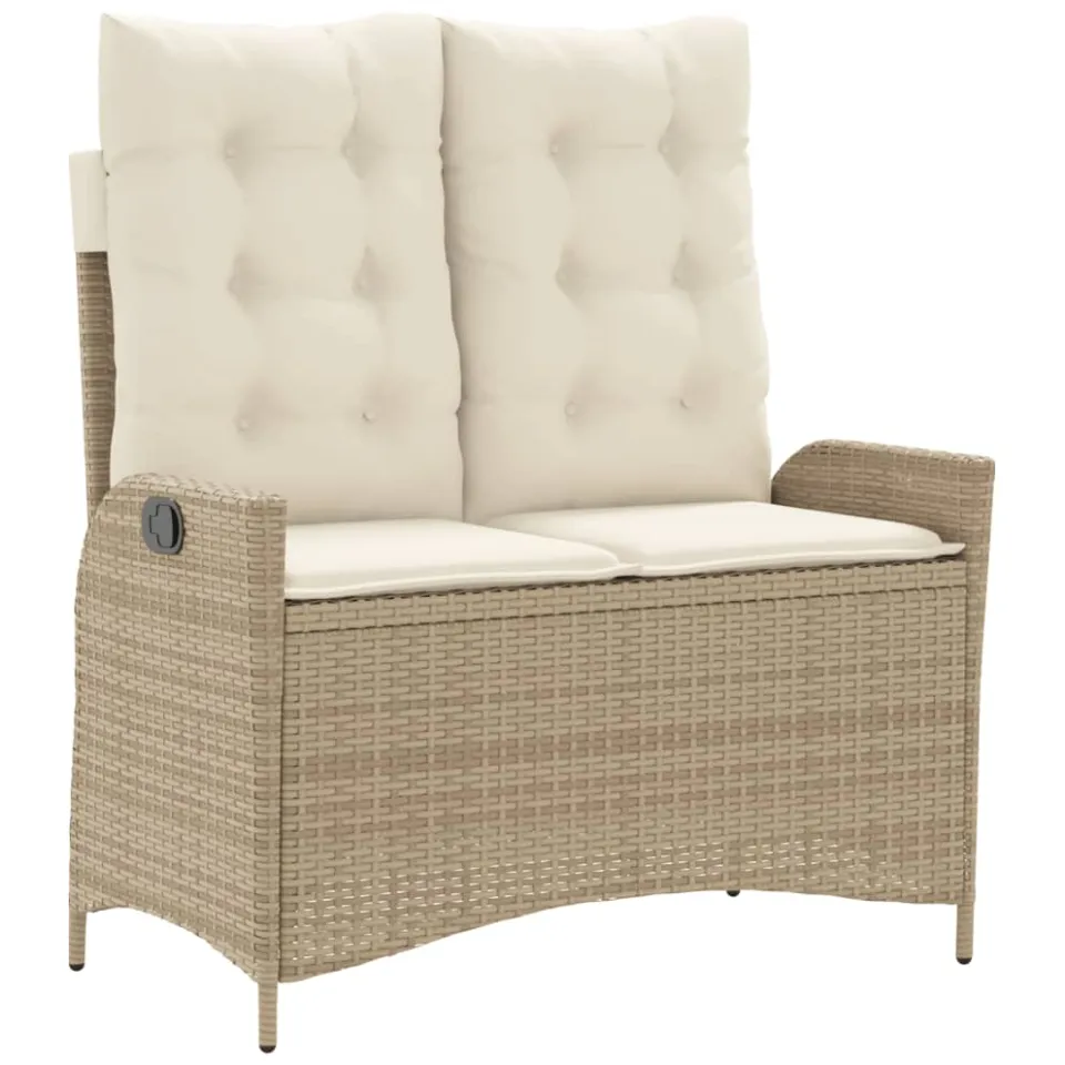 vidaXL 4-delige Tuinset met kussens poly rattan beige, foto 4