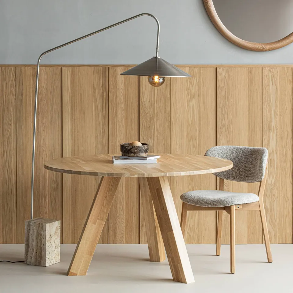 WOOOD Rhonda Eettafel Ø120 CM - Eiken - Bordeauxrood - 75x129x129, foto 2
