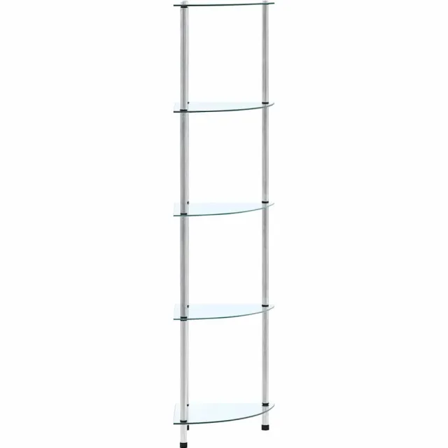 vidaXL Kastje 5-laags 30x30x130 cm gehard glas transparant Transparent