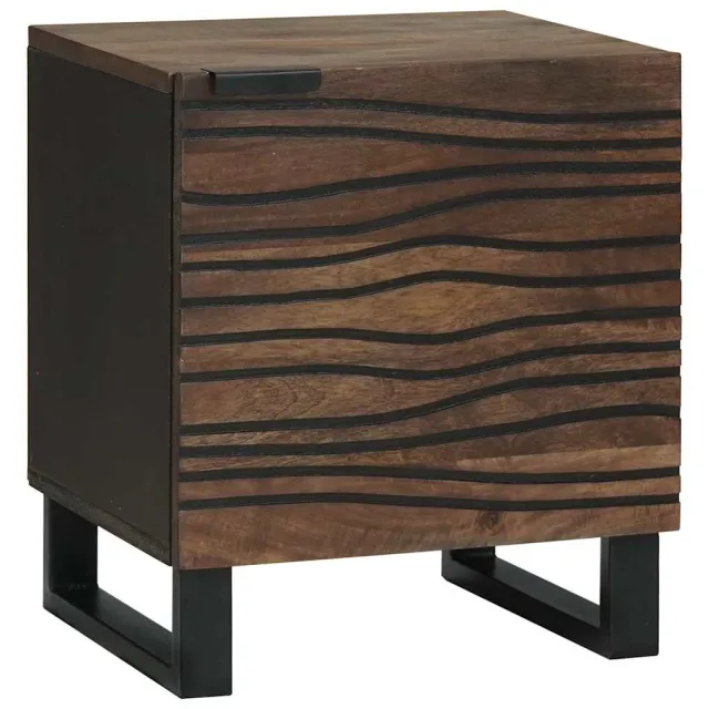 vidaXL Nachtkastje Walnotenhout 40 x 33 x 46 cm Bewerkt hout Bruin