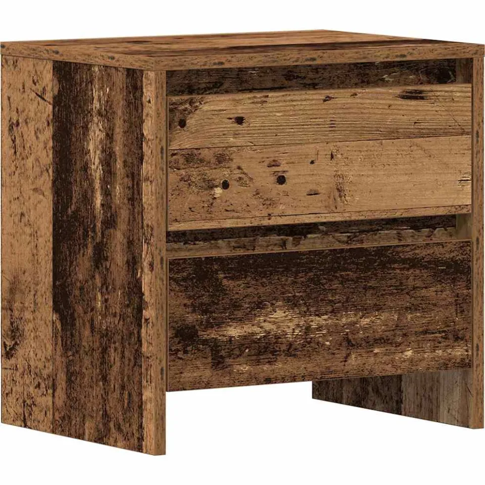 vidaXL Nachtkastje Oudhout 45 x 34 x 44,5 cm Bewerkt hout bruin, foto 3