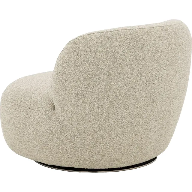 Goossens Draaifauteuil Avi, Draaifauteuil stof gemeleerd fijn geweven beige