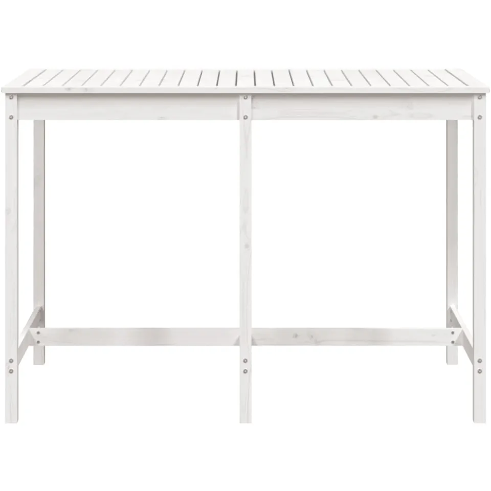 vidaXL Tuintafel 159,5x82,5x110 cm massief grenenhout wit, foto 4