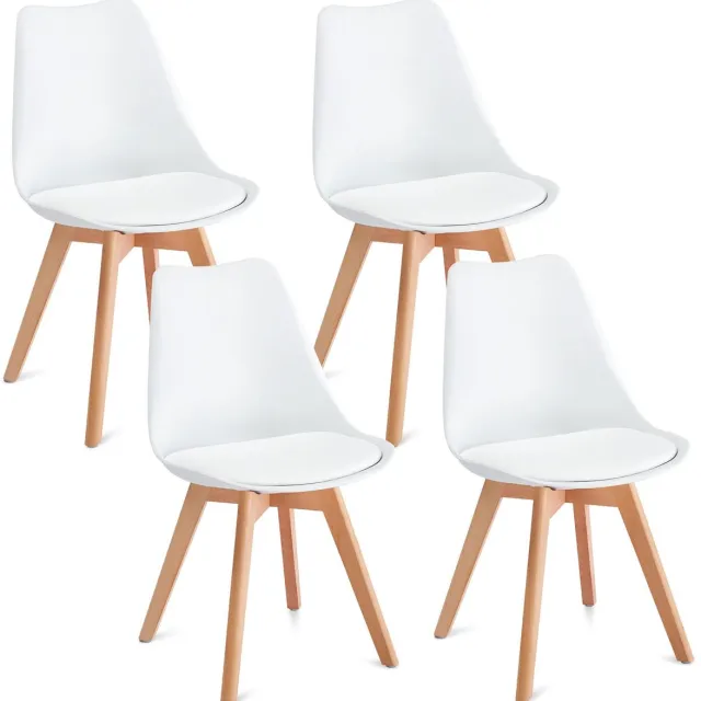 IDIMEX Eetkamerstoelen ABBY, set van 4 – wit