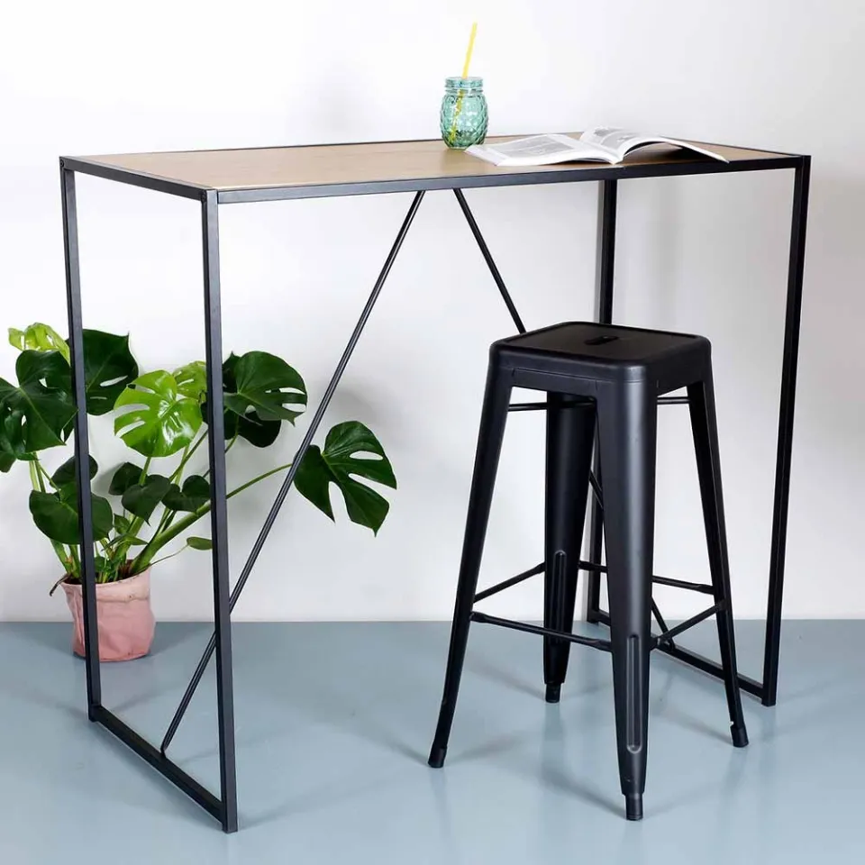 Lisomme Vic houten bartafel naturel - 120 x 60 cm, foto 3