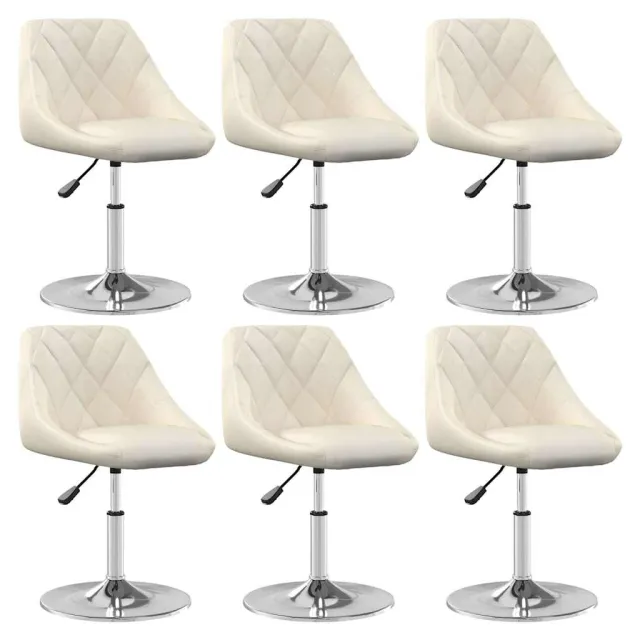 vidaXL Eetkamerstoelen draaibaar 6 st fluweel crèmekleurig