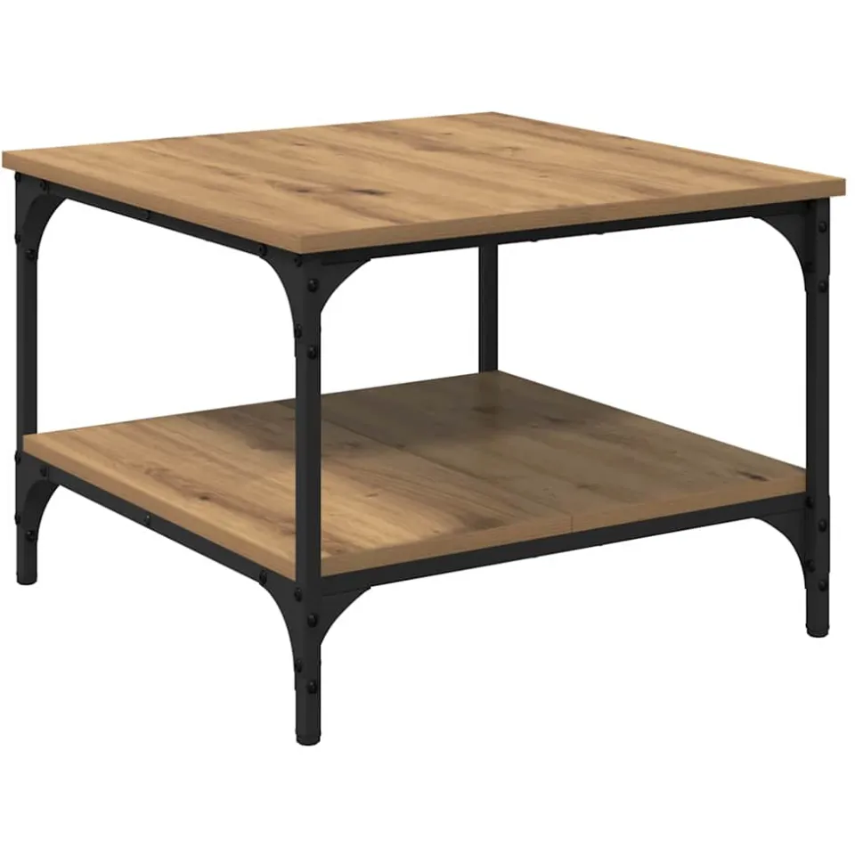 vidaXL Salontafel Artisan Eiken 55 x 55 x 40 cm Bewerkt hout Bruin