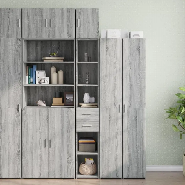 vidaXL Opbergkast smal 30x42,5x225 cm bewerkt hout grijs sonoma eiken, foto 2