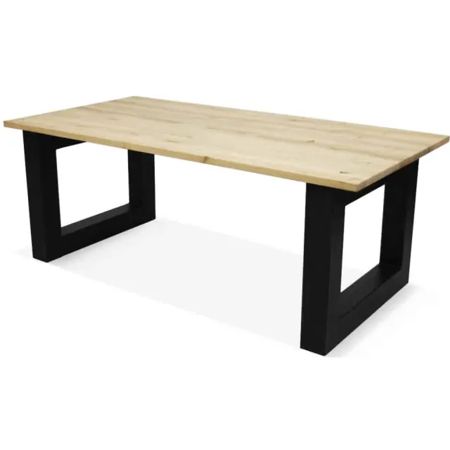 Eikenhouten tafel Truk met O poten