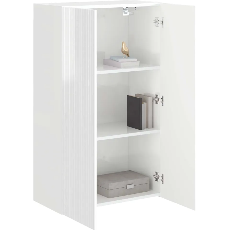 vidaXL TV-wandkast 59,5 x 31 x 100 cm Hoogglans wit Bewerkt hout