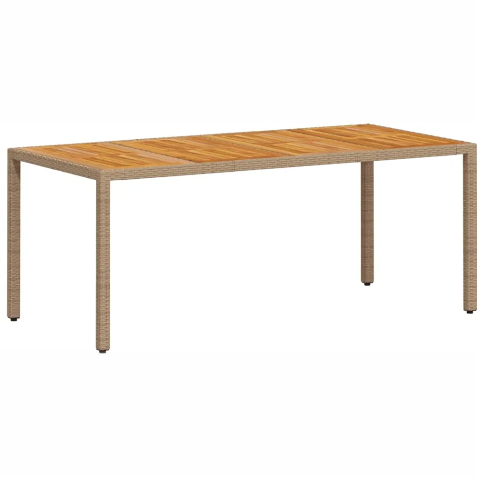vidaXL 7-delige Tuinset met kussens poly rattan en acaciahout beige, foto 4