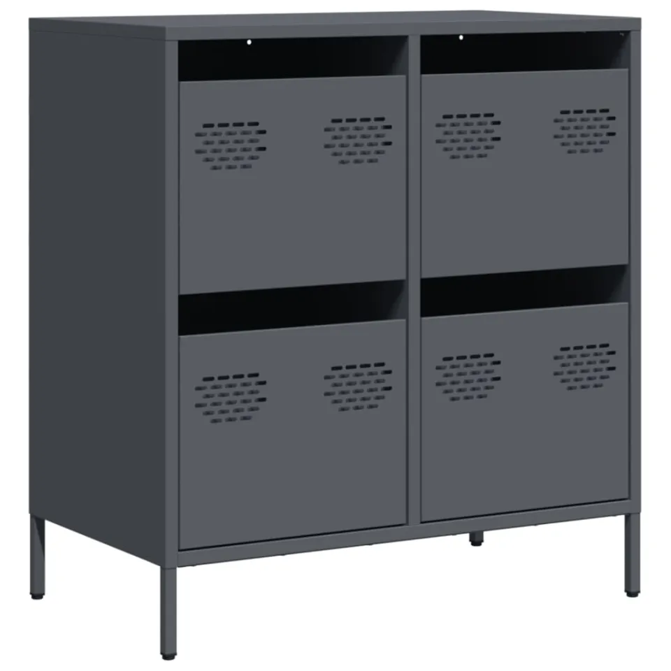 vidaXL Dressoir 68x39x73,5 cm koudgewalst staal antracietkleurig, foto 3