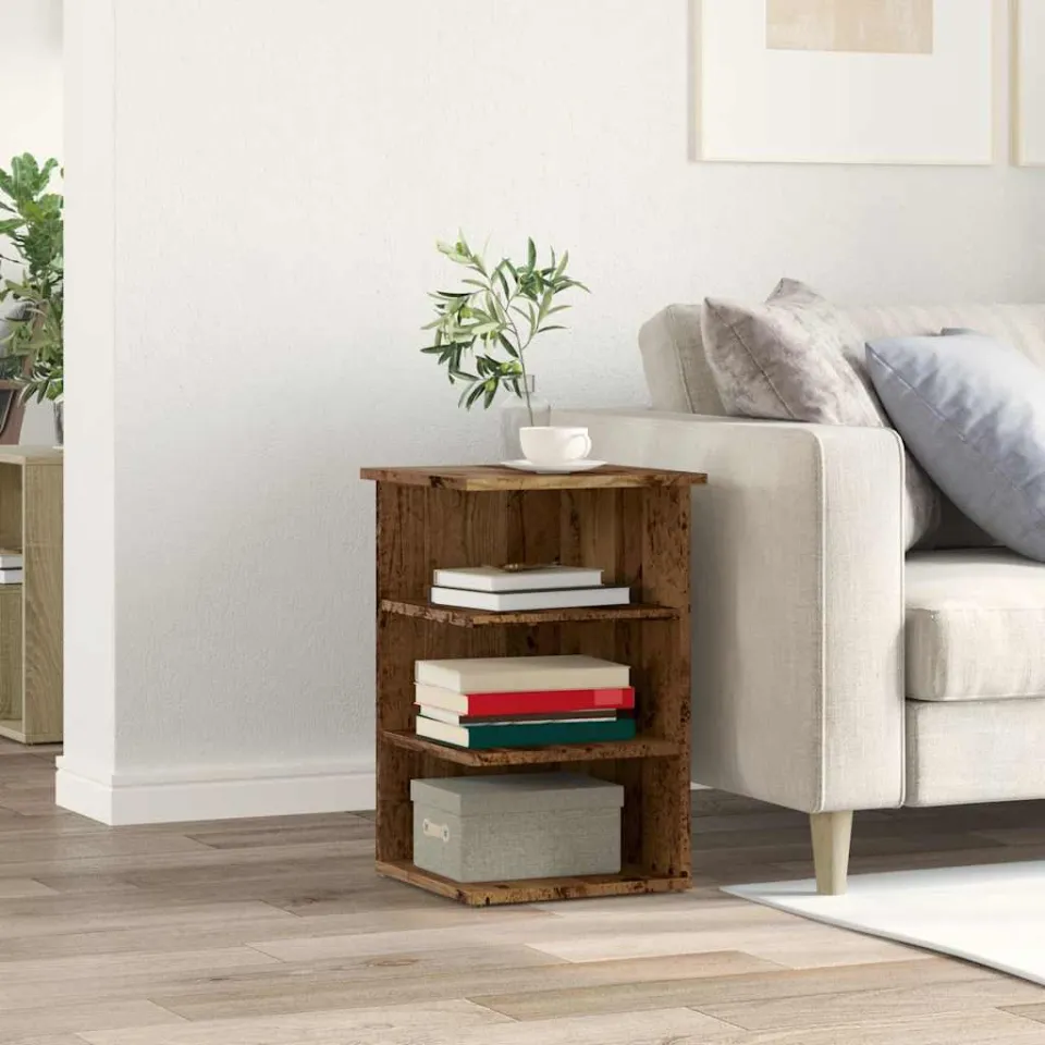 vidaXL Dressoir 35x35x55 cm bewerkt hout oud houtkleurig bruin, foto 3