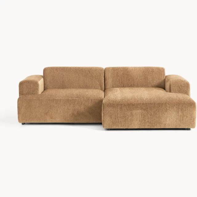 Westwing Collection Hoekbank Melva (3-zits) Bruin