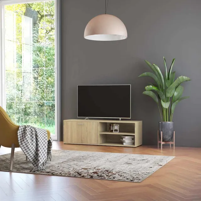 vidaXL Tv-meubel 120x34x37 cm bewerkt hout sonoma eikenkleurig, foto 2
