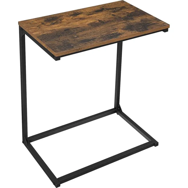 Viking Choice Bijzettafel industrieel - laptoptafel - 55x35x66 cm - bruin zwart