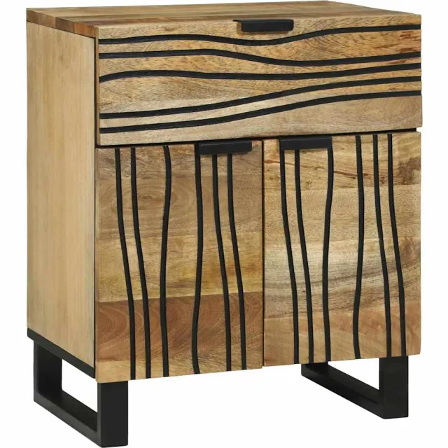 vidaXL Nachtkastje Naturel 50 x 33 x 60 cm Bewerkt hout Bruin