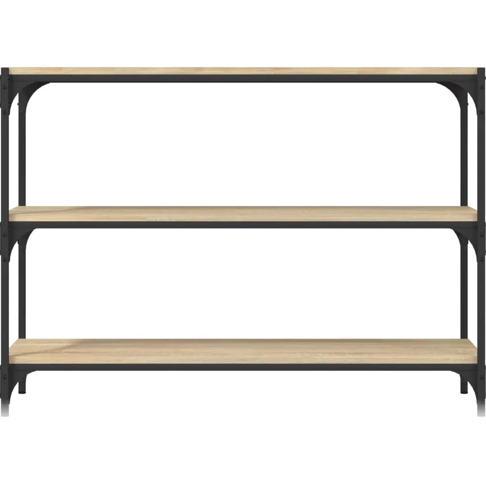 vidaXL Boekenkast 100x33x70,5 cm bewerkt hout en staal sonoma eiken, foto 4