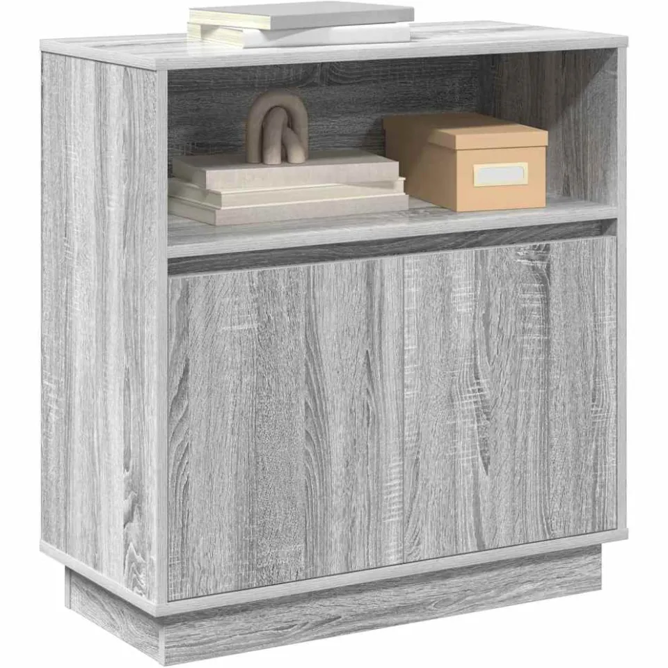 vidaXL LED Sideboard Grijs Sonoma 71 x 34,5 x 75 cm Bewerkt hout, foto 3