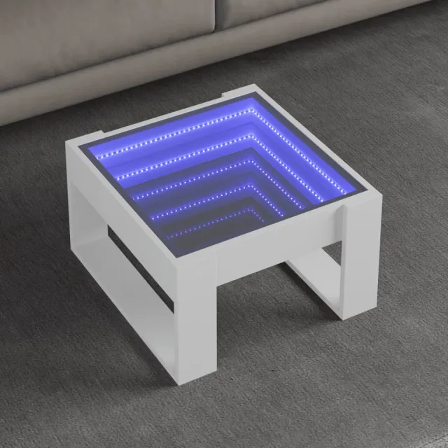 vidaXL Salontafel met Infinity LED 50x53x30 cm wit, foto 2