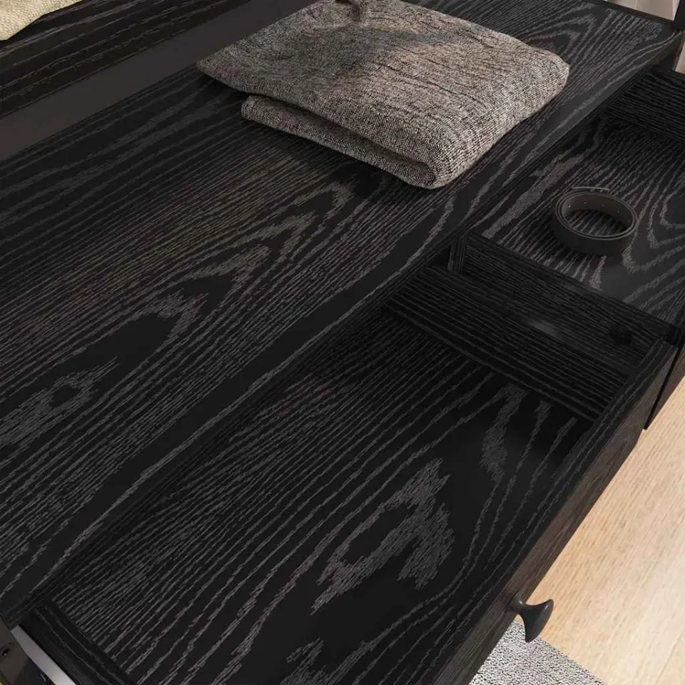 vidaXL Kledingkast Zwart eiken 89 x 39 x 184.5 cm Bewerkt hout, foto 3