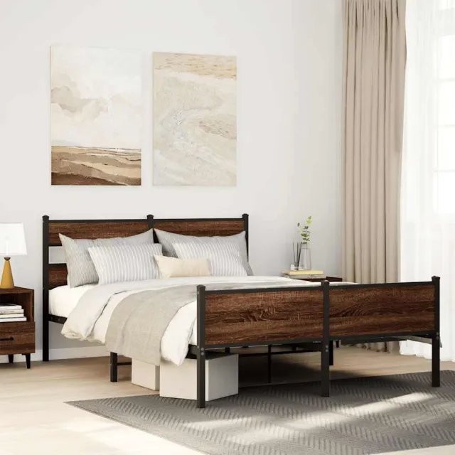 vidaXL Bedframe zonder matras bewerkt hout bruin eikenkleur 150x200 cm