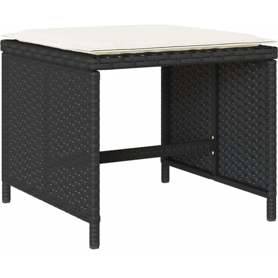 vidaXL 17-delige Tuinset met kussens poly rattan zwart, foto 4