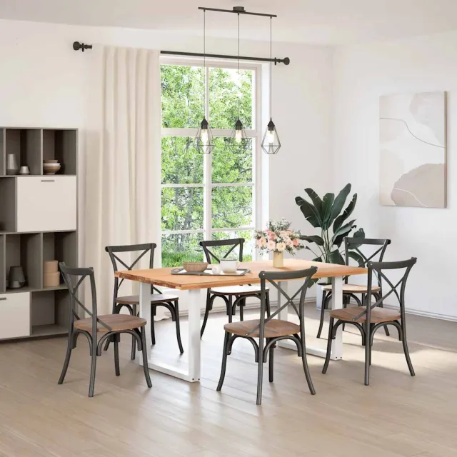 vidaXL Eettafelpoten 2 st U-vormig 90x(72-73) cm staal wit