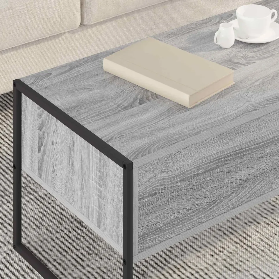 vidaXL Salontafel Grijs Sonoma 100 x 46 x 40 cm Bewerkt hout, foto 3