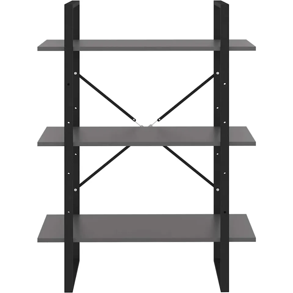 vidaXL Boekenkast 80x30x105 cm bewerkt hout grijs, foto 2
