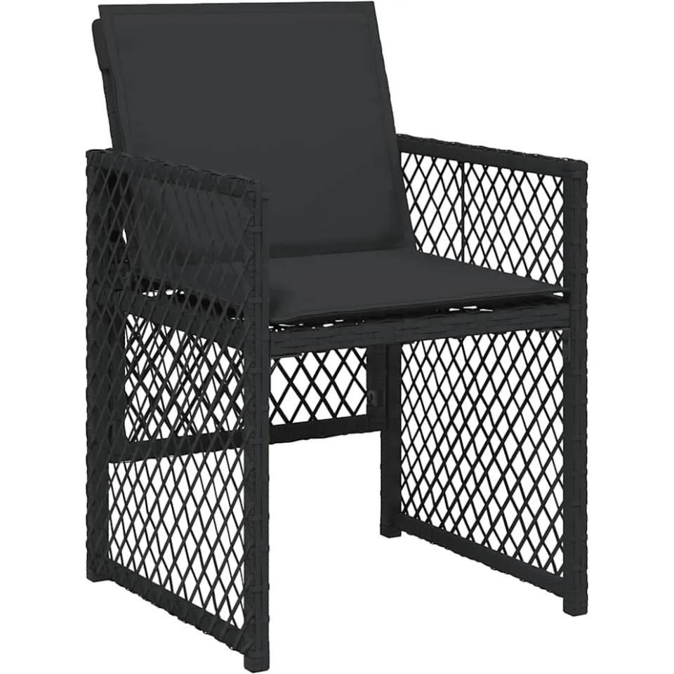 vidaXL 13-delige Tuinset met kussens poly rattan zwart, foto 4
