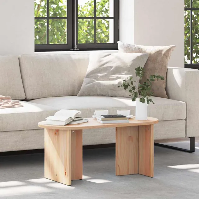 vidaXL Salontafel Naturel 80 x 39,5 x 35 cm Massief grenenhout, foto 2