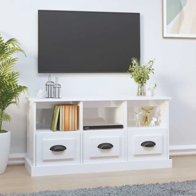 vidaXL Tv-meubel 100x35x50 cm bewerkt hout hoogglans wit