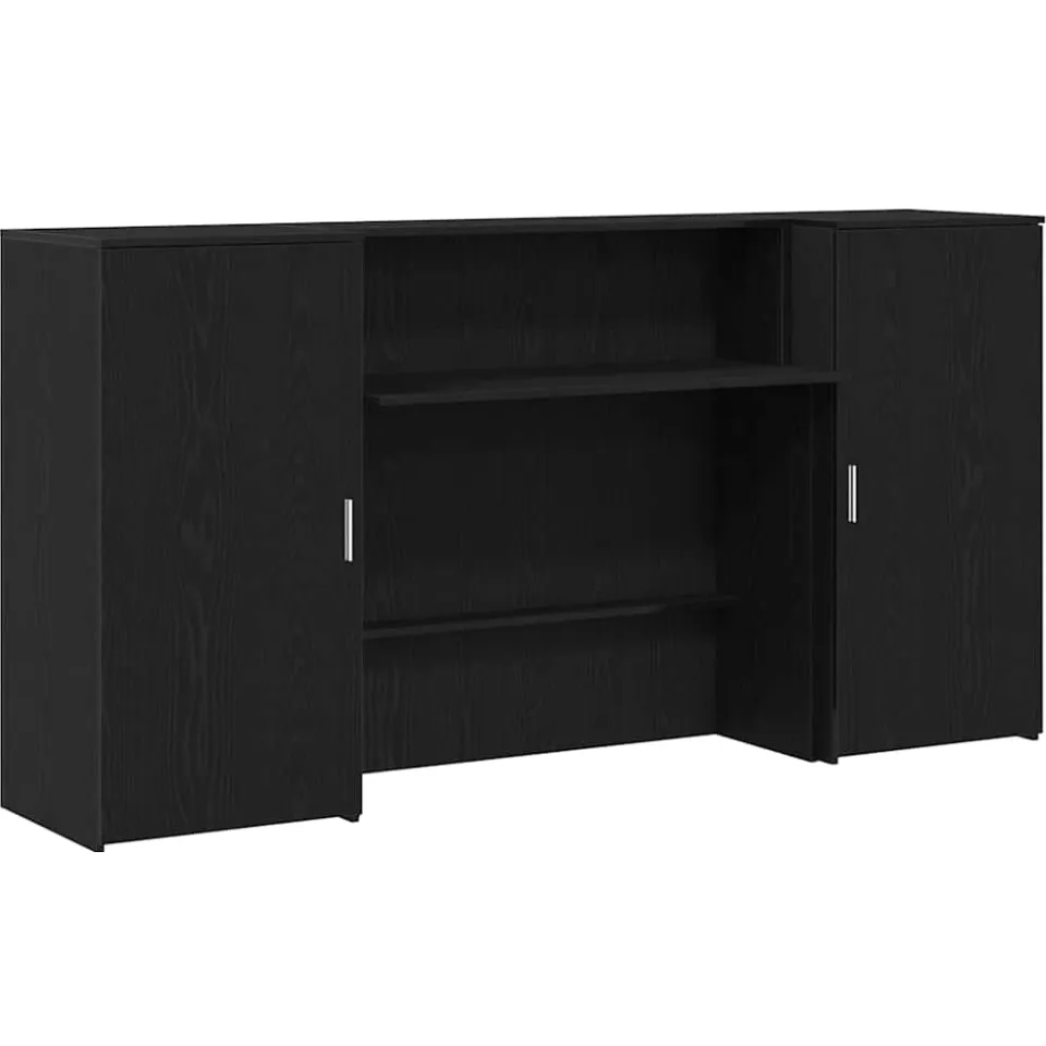 vidaXL Receptiebalie 200x50x103,5 cm bewerkt hout zwart eikenkleur, foto 3