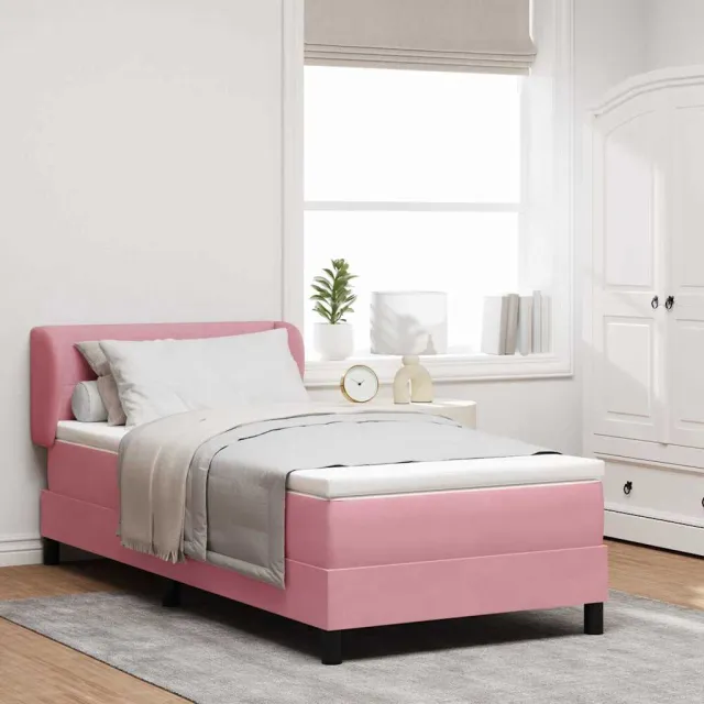 vidaXL Boxspringbed met hoofdeinde Roze 100 x 200 cm Fluweel