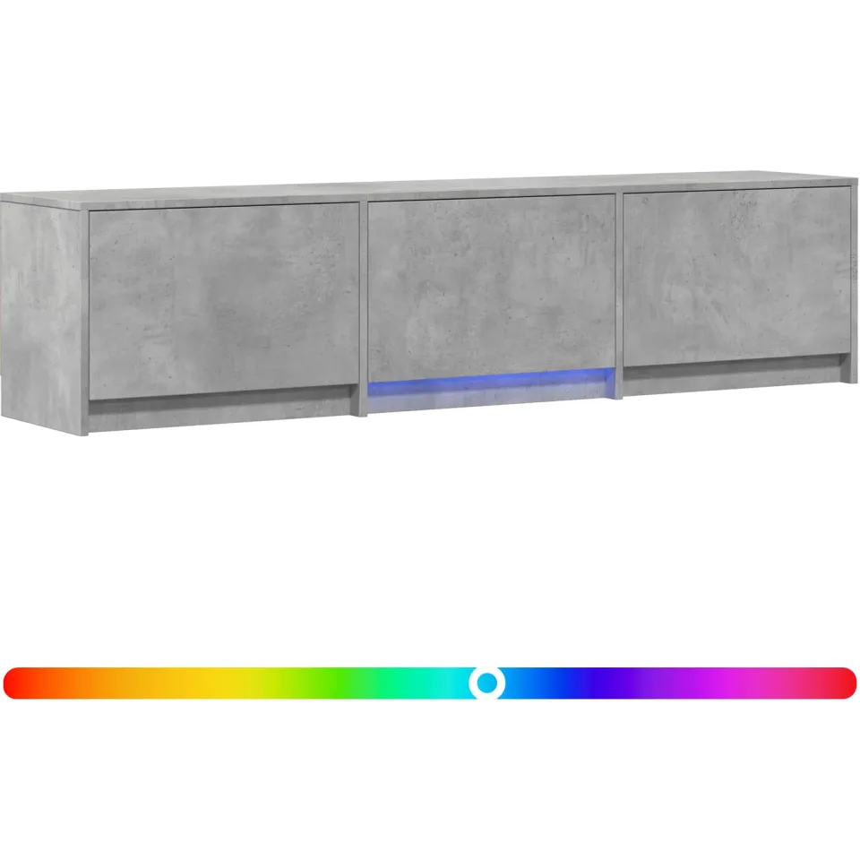 vidaXL TV-kast met LED 165x34x40 cm Betongrijs Geconstrueerd hout