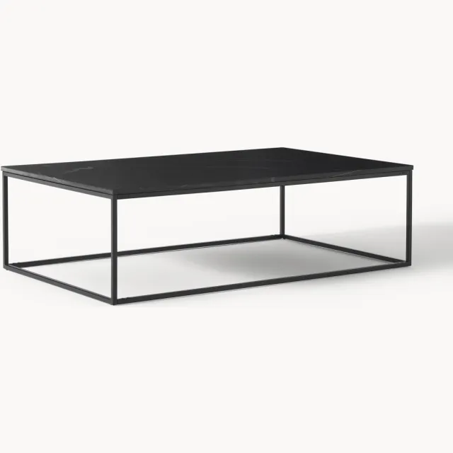 Westwing Collection Grote marmeren salontafel Alys Zwart