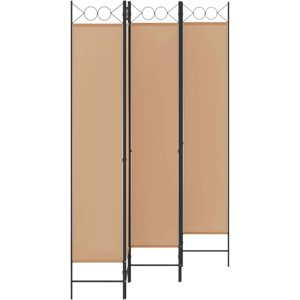vidaXL 5-Panel Room Divider Beige 200 x 220 cm Stof