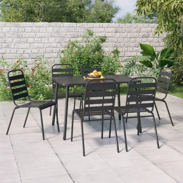vidaXL 7-delige Tuinset staal antracietkleurig, foto 2