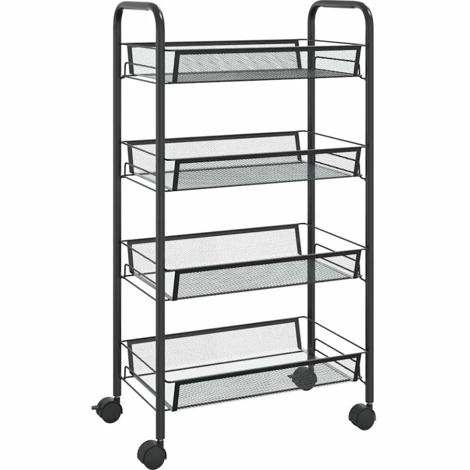 vidaXL Keukentrolley 4-laags 46x26x85 cm ijzer zwart, foto 3