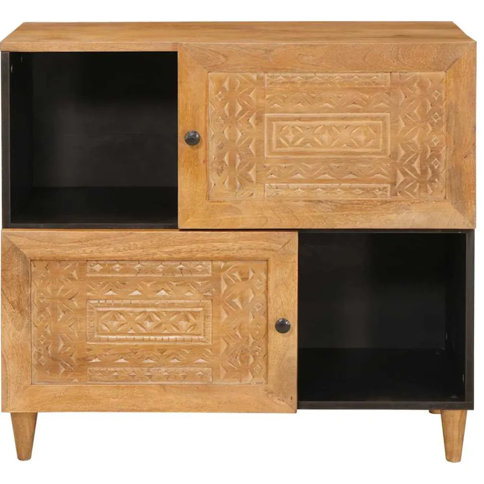 vidaXL Dressoir 80 x 33 x 75 cm Massief Mango Hout bruin, foto 3