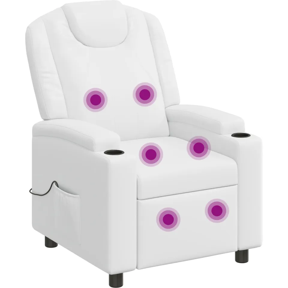 vidaXL Massage-relaxstoel Wit 75 x 95 x 106 cm Stof