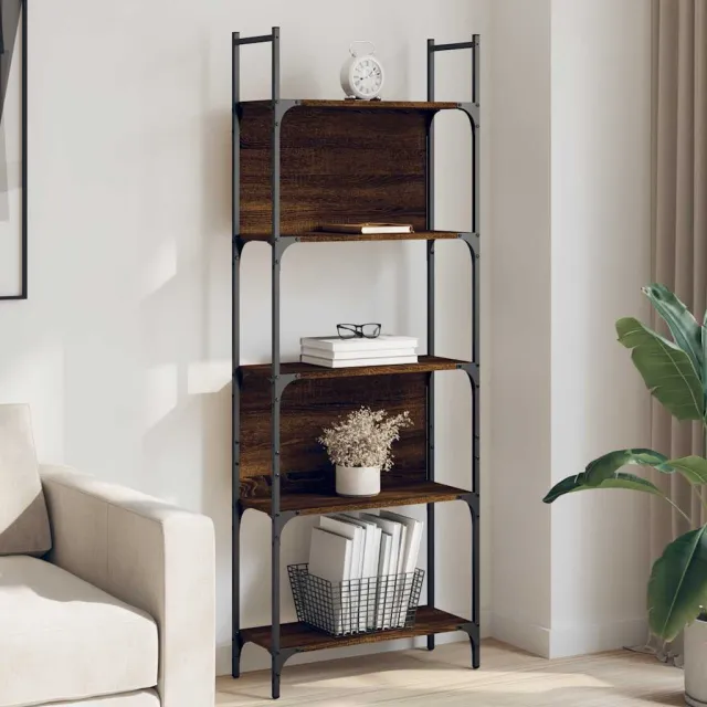 vidaXL Boekenkast 5-laags 60,5x24x166,5 cm bewerkt hout bruineiken, foto 2