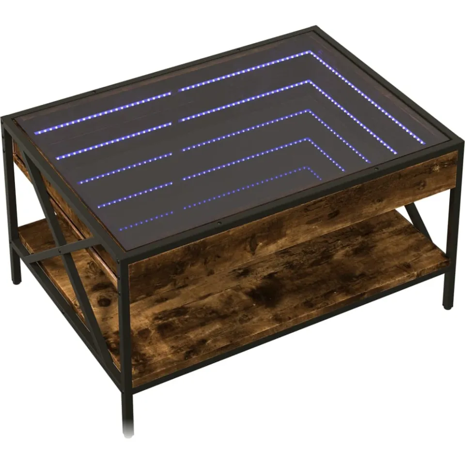 vidaXL Salontafel met Infinity LED 70x50x38 cm gerookt eikenkleurig Bruin