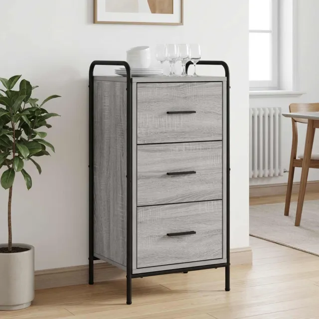 vidaXL Dressoir Grijs Sonoma 97 x 33 x 81 cm Bewerkt hout
